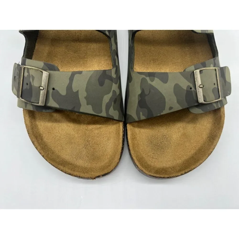 George Men’s Comfort Soft Footbed Camo Green Sandals Size 10